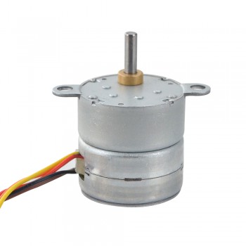 PM Gear Stepper Motor 4 Phase 0.75 Deg 0.25A 12.74 Ncm with10:1 Spur gearbox Φ25x25mm