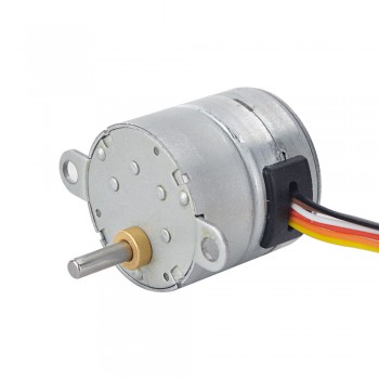 PM Geared Stepper Motor 4 Phase 0.25 Deg 39.2 Ncm 0.143A with 30:1 Spur gearbox Φ25x25.5mm