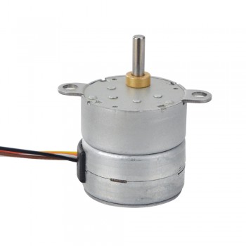 PM Geared Stepper Motor 4 Phase 0.25 Deg 39.2 Ncm 0.143A with 30:1 Spur gearbox Φ25x25.5mm