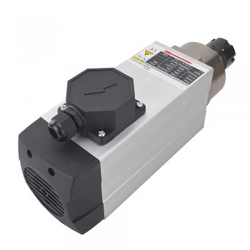 2.2KW Square Air Cooled Spindle Motor 380V 18000RPM 300Hz ER25 Collet CNC Engraving Router Milling Grinding Machine