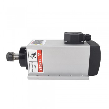 3.5KW Square Air Cooled Spindle Motor 380V 18000RPM 300Hz ER20 Collet VFD CNC Spindle Motor