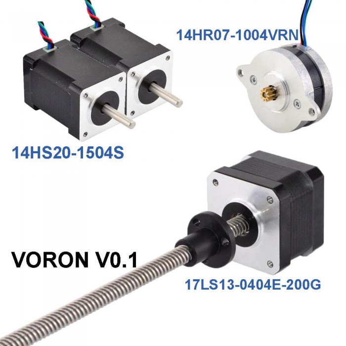 VORON V0.1 BOM of Stepper Motors 14HS20-1504S & 14HR07-1004VRN & 17LS13-0404E-200G
