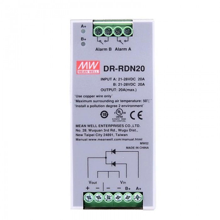 DR-RDN20 Mean Well CNC Power Supply 24VDC 20A Redundancy Module DIN Rail Power Supply