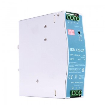 MeanWell EDR-120-24 Switching Power Supply 120W 24VDC 5A 115/230VAC DIN Rail Power Supply