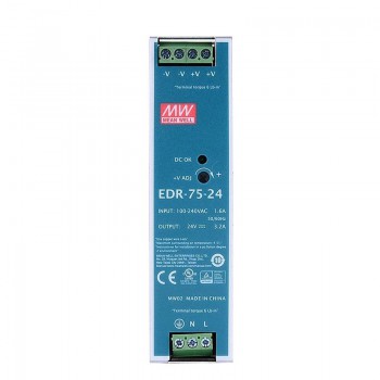 Mean Well EDR-75-24 Switching Power Supply  75W 24VDC 3.2A 115/230VAC DIN Rail Power Supply
