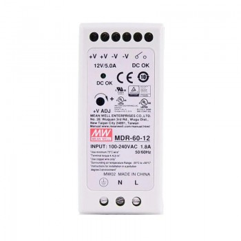 Meanwell MDR-60-12 60W 12VDC 5A 115/230VAC DIN Rail Power Supply