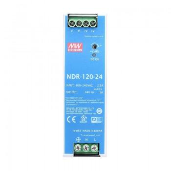 Meanwell NDR-120-24 Switching Power Supply 120W 24VDC 5A 115/230VAC DIN Rail Power Supply