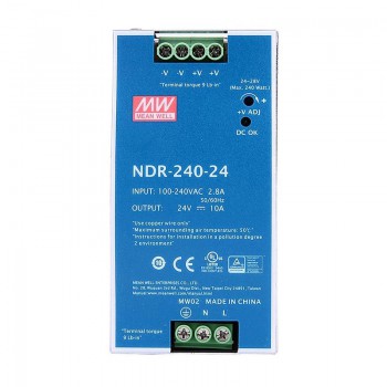 Mean Well NDR-240-24 240W 24VDC 10A 115/230VAC DIN Rail Power Supply
