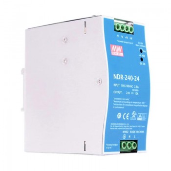 Mean Well NDR-240-24 Switching Power Supply 240W 24VDC 10A 115/230VAC DIN Rail Power Supply