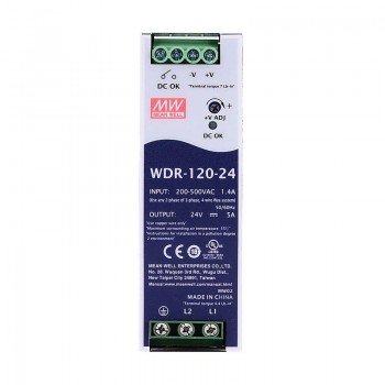 Meanwell WDR-120-24  120W 24VDC 5A 180~550VAC DIN Rail Power Supply