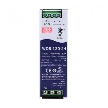 Meanwell WDR-120-24 CNC Power Supply 120W 24VDC 5A 180~550VAC DIN Rail Power Supply