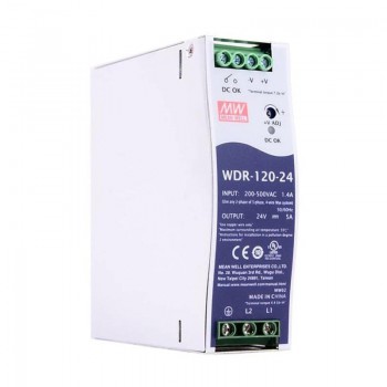 Meanwell WDR-120-24 CNC Power Supply 120W 24VDC 5A 180~550VAC DIN Rail Power Supply