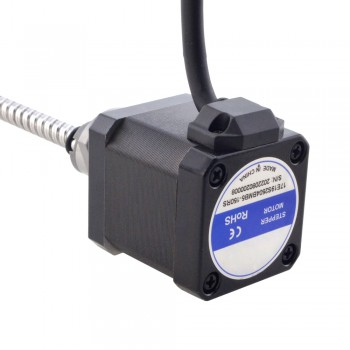 NEMA 17 External Ball Screw Hybrid Linear Stepper Motor 1.8 Deg 0.5Nm 2.5A 48mm Stack Lead Revolution 8mm(0.3150