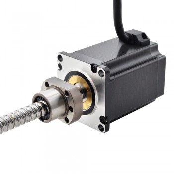 NEMA 23 External Ball Screw Linear Stepper Motor Actuator 1.8 Deg 1.8Nm 4.0A 76mm Stack Lead Revolution 5mm(0.1969") Lead Screw 200mm