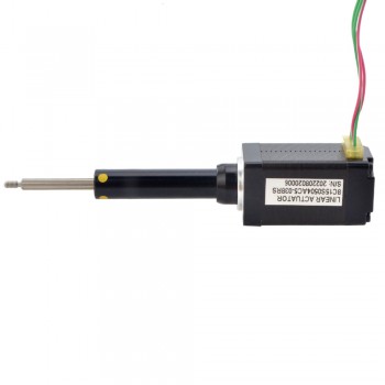 NEMA 8 Captive Acme Hybrid Stepper Linear Actuator 0.5A 1.8 Deg 0.02Nm 1.8 Deg 38.2mm Stack Lead Revolution 2mm(0.07874