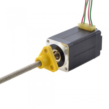 NEMA 8 External Acme Stepper Motor Linear Actuator 0.5A 1.8 Deg 0.02Nm 38.2mm Stack Lead Revolution 2mm(0.07874") Lead Screw 100mm