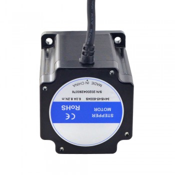 S Series Nema 34 Stepper Motor Bipolar 1.8 Deg 8.2 Nm(1161.45oz.in) 2 Phase 6.0A 86x86x114mm 4 Wires