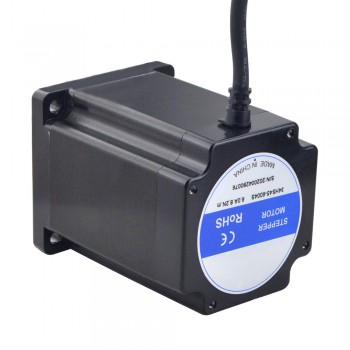 S Series Nema 34 Stepper Motor Bipolar 1.8 Deg 8.2 Nm(1161.45oz.in) 2 Phase 6.0A 86x86x114mm 4 Wires