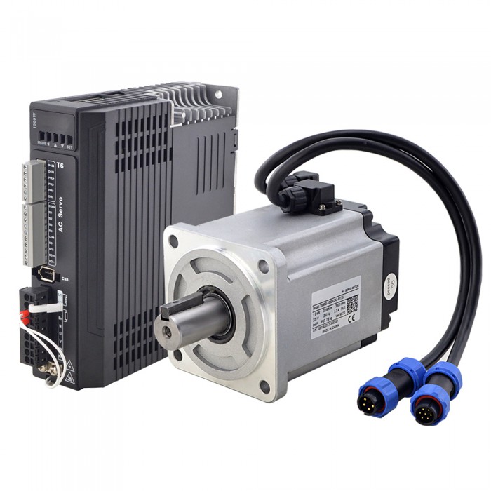 T6 Series 1000W Digital AC Servo Motor & Driver Kit 3000rpm 3.19Nm 17-Bit Encoder IP65