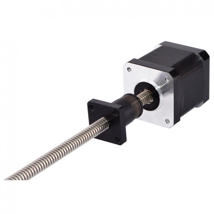 Anti-backlash Screw Nut Nema 17 External Linear Stepper Motor actuator 1.8 Deg 32Ncm 48mm Stack 0.4A Lead 2mm/0.07874" Lead Screw 300mm