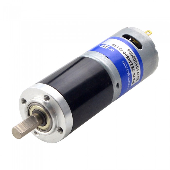 24V Brushed DC Gear Motor 5.1Kg.cm 33RPM with 139:1 Planetary Gearbox Shaft Diameter 6mm