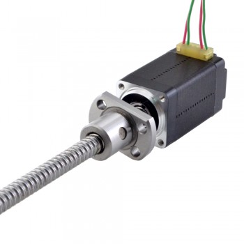 NEMA 8 External Ball Screw Linear Stepper Motor Actuator 0.5A 1.8 Deg 0.02Nm 38.2mm Stack Lead Revolution 1mm(0.03937") Lead Screw 150mm