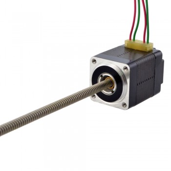 NEMA 8 Non-Captive Acme Linear Stepper Motor Actuator 1.8 Deg 0.5A 0.015Nm 28.2mm Stack Lead Revolution 1mm(0.03937") Lead Screw 150mm