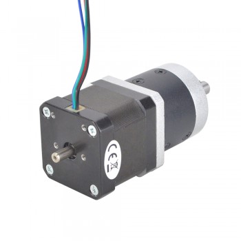 Nema 17 Dual Shaft Stepping Motor L=39mm 0.18 Deg 39Ncm 1.68A 2.7V 10:1 Planetary Gearbox