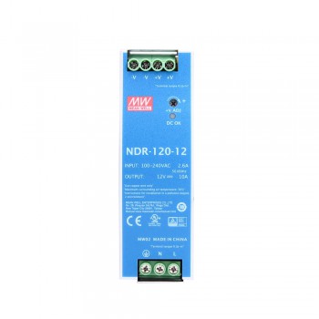 NDR-120-12 MEAN WELL CNC Power Supply 120W 12VDC 10A 115/230VAC DIN RAIL Power Supply