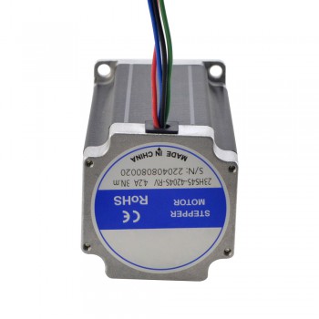 Nema 23 Stepper Motor Bipolar 1.8 Deg 3Nm/425oz.in 4.2A 9mm Key-way Shaft for NMRV30 Worm Gearbox