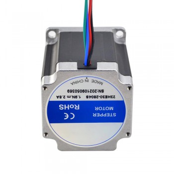 E Series Nema 23 Stepper Motor D-Cut Shaft  Bipolar 1.8 Degree 1.9Nm (269oz.in) 2.8A 3.2V 57x57x76mm 4 Wires