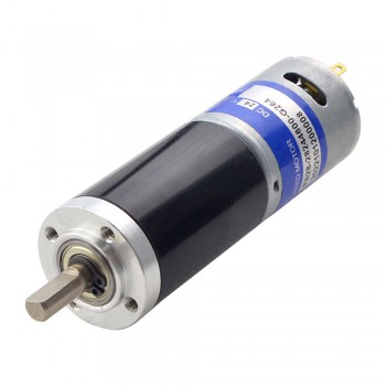 24V Mini Brushed Gear DC Motor High Torque 8.2Kg.cm 17RPM with 264:1 Planetary Gearbox