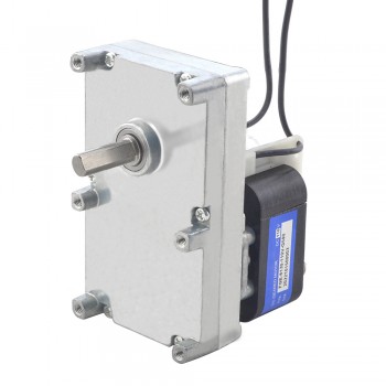110V Electric Brushed AC Gear Motor 100Kg.cm 5.5RPM with 590:1 AC Shaded-Pole Motor with Rectangular Spur Gearbox
