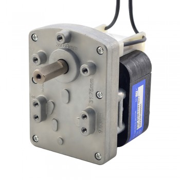110V Brushed AC Gear Motor 40Kg.cm 8RPM with 277:1 Electric AC Shaded-Pole Motor with Rectangular Spur Gearbox