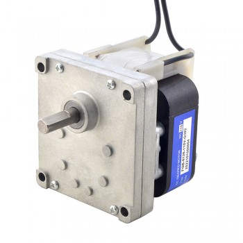 110V Brushed AC Gear Motor 50Kg.cm 7.8RPM with 392:1 with Rectangular Spur Gearbox Shaded-Pole Motor