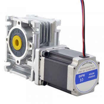 Nema 23 Stepper Motor Worm Geared Reducer 10:1 L=113mm Worm Gearbox NMRV30 Worm Gear Speed Reducer