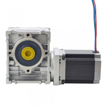 Nema 23 Stepper Motor Worm Geared Reducer 10:1 L=113mm Worm Gearbox NMRV30 Worm Gear Speed Reducer