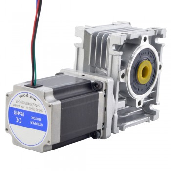 Nema 23 Stepper Motor Worm Geared Reducer 10:1 L=113mm Worm Gearbox NMRV30 Worm Gear Speed Reducer