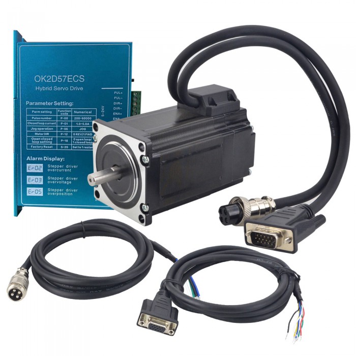 YE Series 1 Axis Closed Loop Stepper Motor CNC Kit 1.8 Deg 2.0 Nm Nema 23 Motor, Driver & Encoder