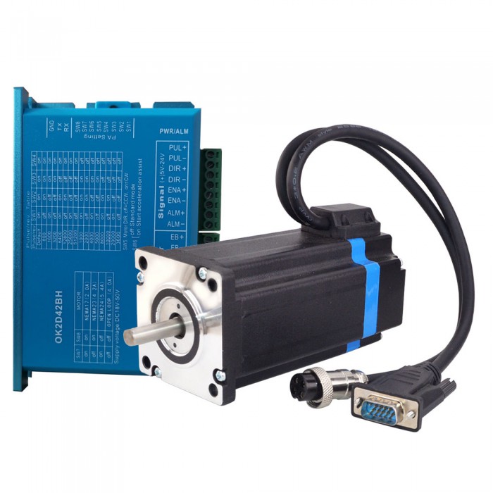 1 Axis Closed loop Stepper Motor Kit 4.25 Nm(601.97 oz.in) 1.8 Deg Nema 24 Closed loop Stepper Motor ＆ Driver