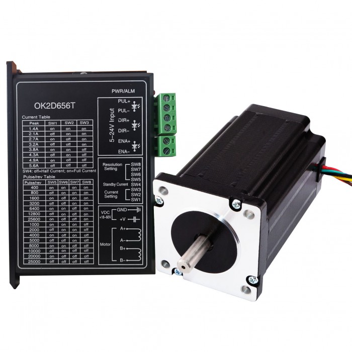 1 Axis Stepper Motor CNC Kit 4.0Nm(566oz.in) 1.8 Deg Nema 24 Stepper Motor & Driver