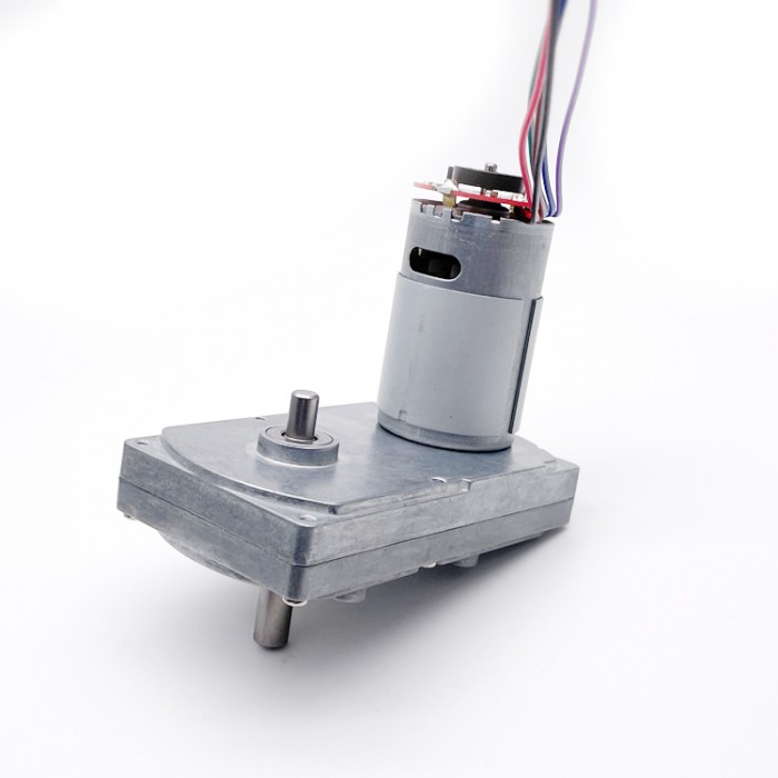 2Pcs 12V 24V Brushed DC Gear Motor with Encoder Reduction DC Motor 50kg.cm