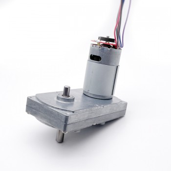 2Pcs 12V 24V Brushed DC Gear Motor with Encoder Reduction DC Motor 50kg.cm