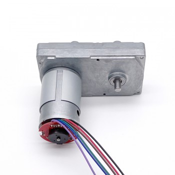 2Pcs 12V 24V Brushed DC Gear Motor with Encoder Reduction DC Motor 50kg.cm