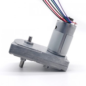 2Pcs 12V 24V Brushed DC Gear Motor with Encoder Reduction DC Motor 50kg.cm