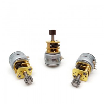 2Pcs 5V Micro DC Stepper Gear Motor with Gearbox Small DC Gear Motor 18° 500mA 700g,cm 2 Phase