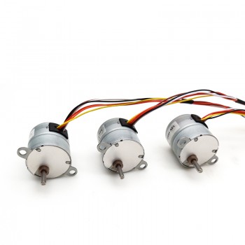2Pcs 12V 4 Phase Stepper Gear Motor 7.5° 120mA 0.5kg.cm with Spur Gearbox 3mm-D shaft