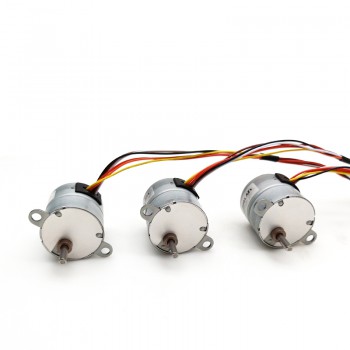2Pcs 12V 4 Phase Stepper Gear Motor 7.5° 120mA 0.5kg.cm with Spur Gearbox 3mm-D shaft