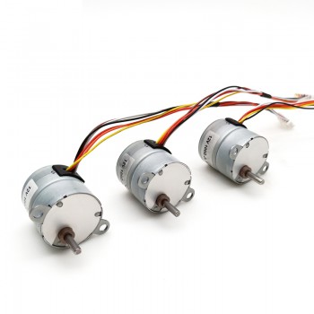 2Pcs 12V 4 Phase Stepper Gear Motor 7.5° 120mA 0.5kg.cm with Spur Gearbox 3mm-D shaft