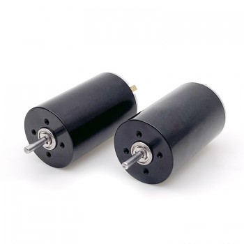 2Pcs 12V / 24V Brush DC Coreless Motor 1300-1500mA 1150g.cm 5500-6900r/min 45W 28 x45mm